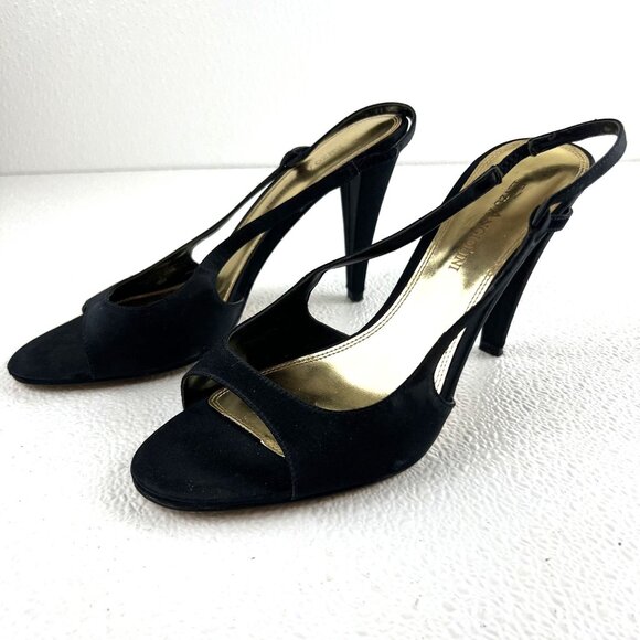 Enzo Angiolini Preppy Black Slingback Formal Sexy Open Toe Stiletto Womens 8M - Picture 5 of 10